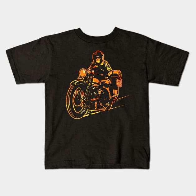 touring bike Kids T-Shirt by keenkei